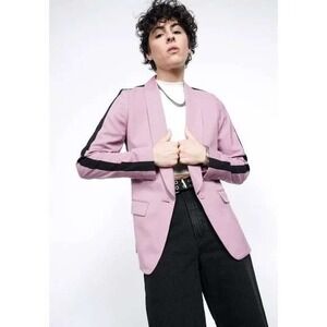 WILDFANG The Empower Colorblock Tux Blazer Purple Black Size Large NEW‎